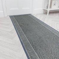 runrug Hallway Carpet Runner Rug - Soft & Comfy, Non-Slip, 8mm - Walton' in Grey | Size: 100 cm x 300 cm