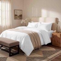 Bedable 100% Cotton Bedding Set Sateen 460 Thread Count - King Size Pillowcase 50x90 cm - Soft Bedding in White | Size: Single