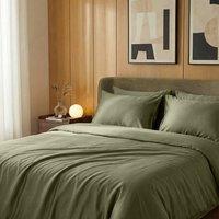 Bedable 100% Cotton Bedding Set Sateen 460 Thread Count - Soft Bedding in Green | Size: Single