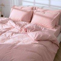 Bedable 100% Cotton Bedding Set 300 Thread Count - Percale Cooling Sheets - King Size Pillowcase 50x90cm in Pink | Size: Double