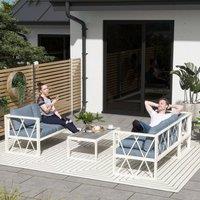 OUTSUNNY 5 Seater Sectional Outdoor Sofa Set with Loveseats for Garden Grey