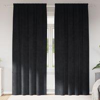 Berkfield Home Blackout Curtains with Top Tape 2 pcs Black Velvet