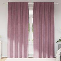 Berkfield Home Blackout Curtains with Top Tape 2 pcs Dark Pink Velvet