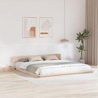 Berkfield Home Floor Bed Frame with Bedside Tables 180x200cm Solid Wood | Size: 180x200 cm