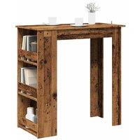 Berkfield Home Bar Table with Storage Rack Old Wood 102x50x103.5 cm in Brown