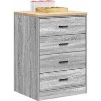 Berkfield Home Garage Storage Cabinet Grey Sonoma 60x51x85 cm Solid Wood Pine | Size: 60 x 51 x 85 cm