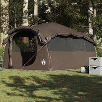 Berkfield Home Family Tent Tunnel 6-Person Brown Waterproof