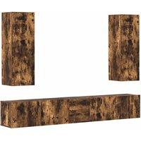 Berkfield Home 5 Piece TV Cabinet Set Smoked Oak Engineered Wood in Brown