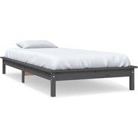 Berkfield Home Bed Frame Grey 90x200 cm Solid Wood Pine