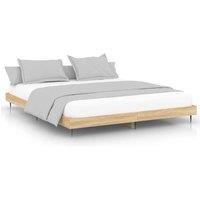 Berkfield Home Bed Frame Sonoma Oak 200x200 cm Engineered Wood in Light Oak