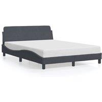 Berkfield Home Bed Frame without Mattress Dark Grey 135x190 cm Double Velvet