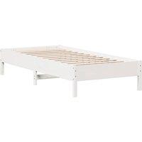 Berkfield Home Bed Frame without Mattress White 100x200 cm Solid Wood Pine
