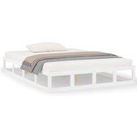 Berkfield Home Bed Frame without Mattress White 135x190 cm Double Double Solid Wood