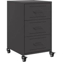 Berkfield Home Bedside Cabinet Black 36x39x59 cm Steel | Size: 36 x 39 x 59 cm