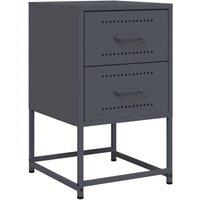 Berkfield Home Bedside Cabinet Anthracite 36x39x60.5 cm Steel in Dark Grey