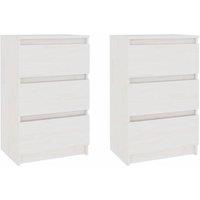 Berkfield Home Bedside Cabinets 2 pcs White 40x29.5x64 cm Solid Pine Wood