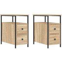 Berkfield Home Bedside Cabinets 2 pcs Sonoma Oak 30x60x60 cm Engineered Wood in Light Brown | Size: 30 x 60 x 60 cm