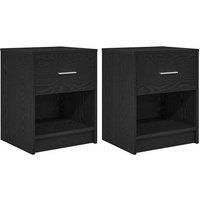 Berkfield Home Bedside Cabinets 2 pcs with Drawer Black 40x34x50 cm | Size: 40 x 34 x 50 cm