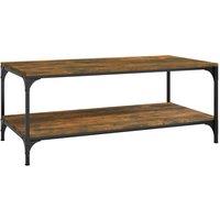 Berkfield Home Coffee Table Smoked Oak 100x50x40 cm Engineered Wood in Brown | Size: 100 x 50 x 40 cm