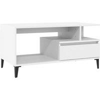 Berkfield Home Coffee Table White 90x49x45 cm Engineered Wood | Size: 90 x 49 x 45 cm