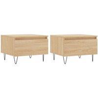 Berkfield Home Coffee Tables 2 pcs Sonoma Oak 50x46x35 cm Engineered Wood in Light Brown | Size: 50 x 46 x 35 cm