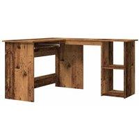 Berkfield Home Corner Desk Old Wood 120x140x75 cm Engineered Wood in Brown | Size: 120 x 140 x 75 cm