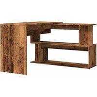 Berkfield Home Corner Desk Old Wood 200.5x50x76 cm Engineered Wood in Brown
