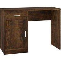 Berkfield Home Desk with Drawer&Cabinet Smoked Oak 100x40x73 cm Engineered Wood in Brown | Size: 100 x 40 x 73 cm