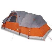 Berkfield Home Family Tent Dome 11-Person Grey & Orange Waterproof