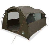 Berkfield Home Family Tent Tunnel 6-Person Brown Waterproof