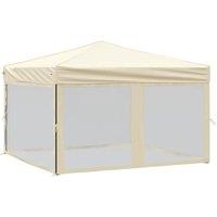 Berkfield Home Folding Party Tent with Sidewalls Cream 3x3 m in Beige