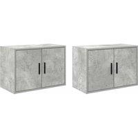 Berkfield Home Garage Wall Cabinets 2 pcs Concrete Grey Engineered Wood