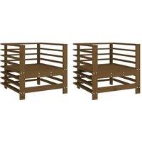 Berkfield Home Garden Chairs 2 pcs Honey Brown Solid Wood Pine