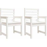 Berkfield Home Garden Chairs 2 pcs White 60x48x91 cm Solid Wood Pine | Size: 60 x 48 x 91 cm