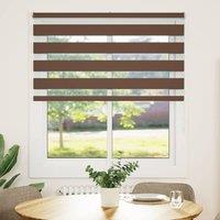 Berkfield Home Zebra Blind Brown 130x100 cm Fabric Width 125.9 cm Polyester