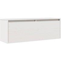 Berkfield Home Wall Cabinet White 100x30x35 cm Solid Wood Pine | Size: 100 x 30 x 35 cm