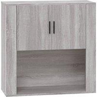 Berkfield Home Wall Cabinet Grey Sonoma 80x33x80 cm Engineered Wood | Size: 80 x 33 x 80 cm