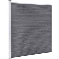 Berkfield Home WPC Fence Set 2 Square + 1 Slanted 446x186 cm Grey