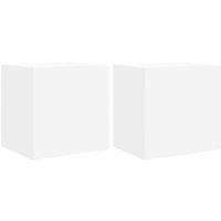 Berkfield Home TV Wall Cabinets with LED Lights 2 pcs White 40.5x35x40 cm