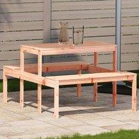 Berkfield Home Picnic Table 110x134x75 cm Solid Wood Douglas in Light Tan | Size: 110 x 134 x 75 cm