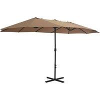 Berkfield Home Outdoor Parasol with Aluminium Pole 460x270 cm Taupe in Beige