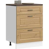 Berkfield Home Kitchen Base Cabinet Porto Artisan Oak Engineered Wood in Brown