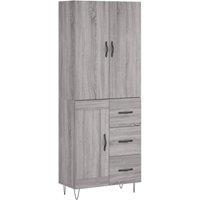 Berkfield Home Highboard Grey Sonoma 69.5x34x180 cm Engineered Wood