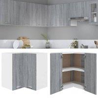 Berkfield Home Hanging Corner Cabinet Grey Sonoma 57x57x60 cm Engineered Wood | Size: 57 x 57 x 60 cm