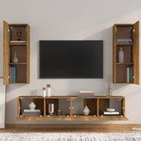 Berkfield Home Classic 4 Piece TV Cabinet Set Smoked Oak Engineered Wood in Brown
