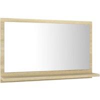 Berkfield Home Durable Bathroom Mirror Sonoma Oak 60x10.5x37 cm Engineered Wood in Light Brown