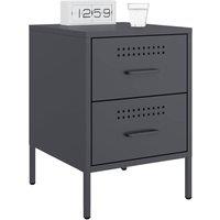Berkfield Home Durable Bedside Cabinets 2 pcs Anthracite 36x39x50.5 cm Steel in Charcoal