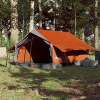 Berkfield Home Modern Camping Tent 2-Person Grey & Orange Waterproof