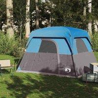 Berkfield Home Modern Camping Tent Cabin 4-Person Blue Waterproof