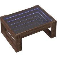 Berkfield Home Decorative Coffee Table with Infinity LED Brown Oak 70x53x30 cm | Size: 70 x 53 x 30 cm